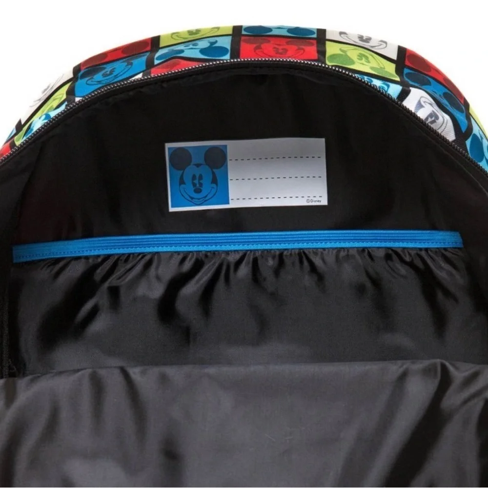NWT Disneys Mickey Mouse full size backpack 16” multicolored squares